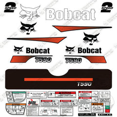 Fits Bobcat T-590 Skid Steer Decal Kit (Curved Stripes)