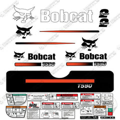 Fits Bobcat T-590 Compact Track Loader Skid Steer Decal Kit (Straight Stripes)