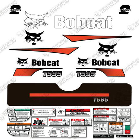 Fits Bobcat T-595 Skid Steer Decal Kit (Curved Stripes)