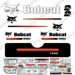 Fits Bobcat T-650 Skid Steer Decal Kit (Straight Stripes)