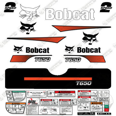 Fits Bobcat T-650 Skid Steer Decal Kit (Curved Stripes)