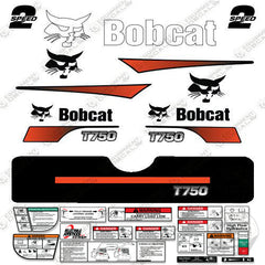 Fits Bobcat T-750 Skid Steer Decal Kit (Curved Stripes)