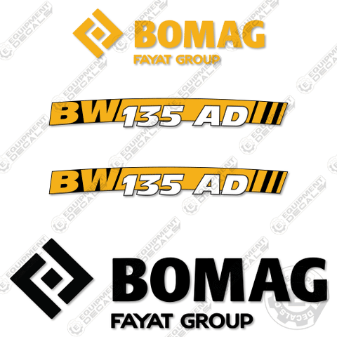 Fits Bomag BW135AD Roller Decal Kit