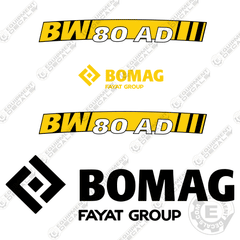 Fits Bomag BW 80 AD Roller Decal Kit