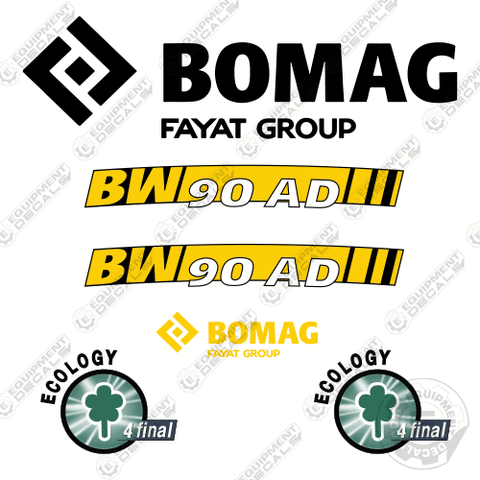 Fits Bomag BW90AD Decal Kit Roller