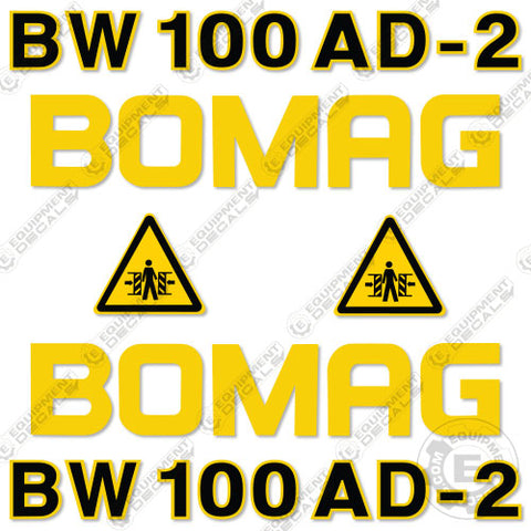 Fits Bomag BW100AD-2 Decal Kit Roller