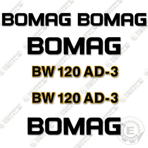 Fits Bomag BW120AD-3 Decal Kit Roller
