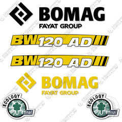 Fits Bomag BW120AD Decal Kit Roller