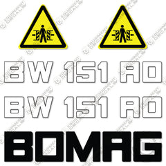 Fits Bomag BW 151-AD Decal Kit Roller