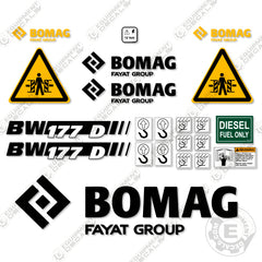 Fits Bomag BW177D Decal Kit Roller