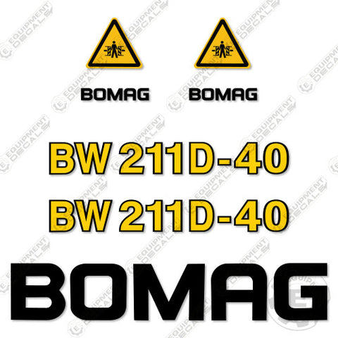 Fits Bomag BW 211D-40 Soil Compactor Roller Decal Kit