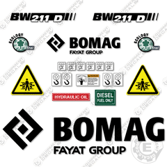 Fits Bomag BW 211 D Decal Kit Roller