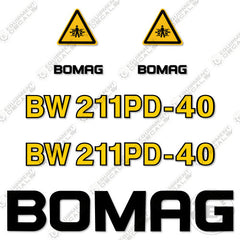 Fits Bomag BW211PD-40 Decal Kit Roller