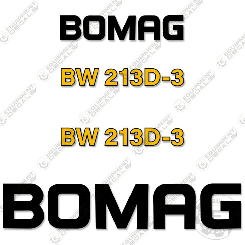 Fits Bomag BW213D-3 Roller Decal Kit