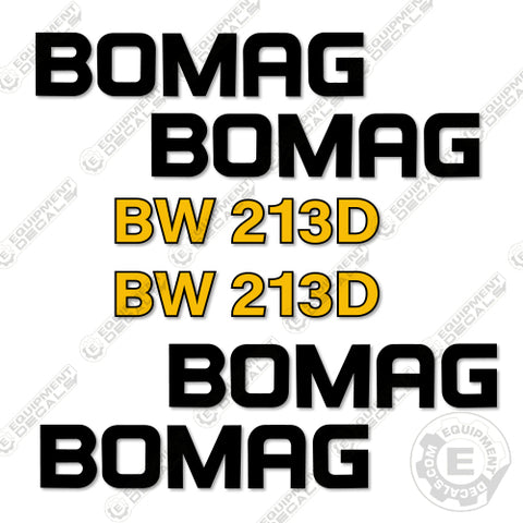 Fits Bomag BW 213D Decal Kit Roller