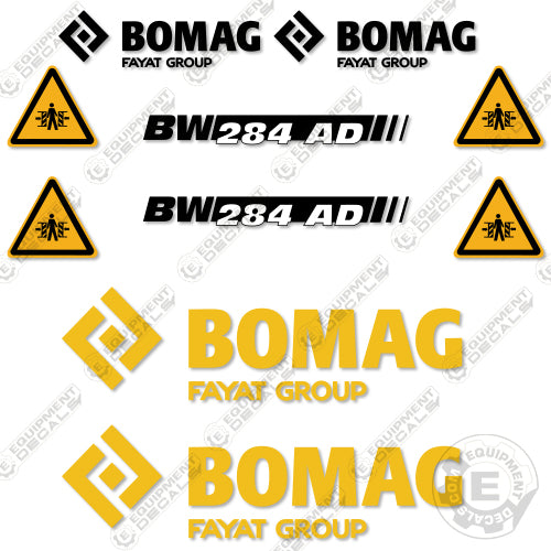 Fits Bomag BW284AD Decal Kit Roller