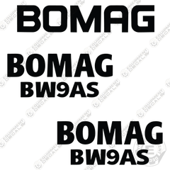 Fits Bomag BW9AS Decal Kit Roller