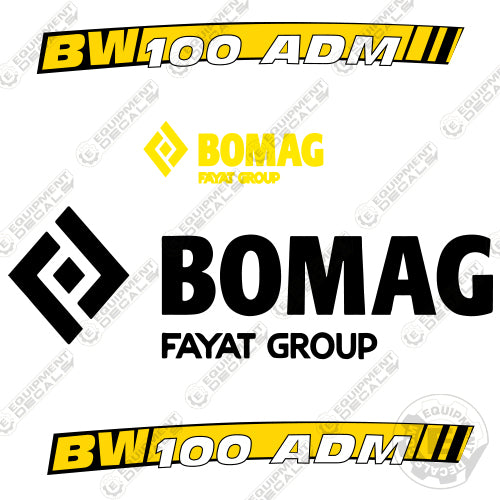 Fits Bomag BW 100 ADM Tandem Vibratory Roller Decal Kit