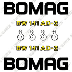 Fits Bomag BW141AD-2 Decal Kit Roller