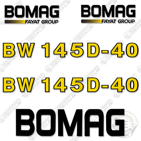 Fits Bomag BW 145D-40 Vibratory Roller Decal Kit