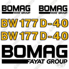 Fits Bomag BW 177D-40 Vibratory Roller Decal Kit