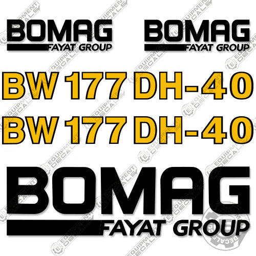 Fits Bomag BW 177DH-40 Vibratory Roller Decal Kit