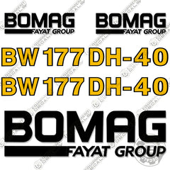 Fits Bomag BW 177DH-40 Vibratory Roller Decal Kit