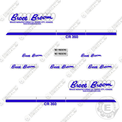 Sweeper Sticker Fits Broce CR350 Decal Kit Front Broom Sweeper – Equipment Decals