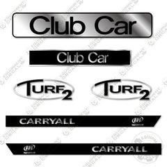 Fits Club Car Carryall Turf2 Decal Kit Golf Cart (Custome Silver/Black)