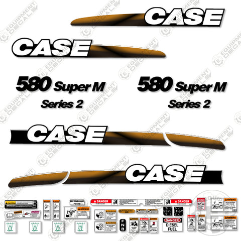 Fits Case 580 Super M Decal Kit Series 2 BackHoe Loader (NON EXTENDAHOE VERSION)