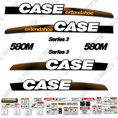 Fits Case 580M Decal Kit Series 3 BackHoe Loader (EXTENDAHOE)
