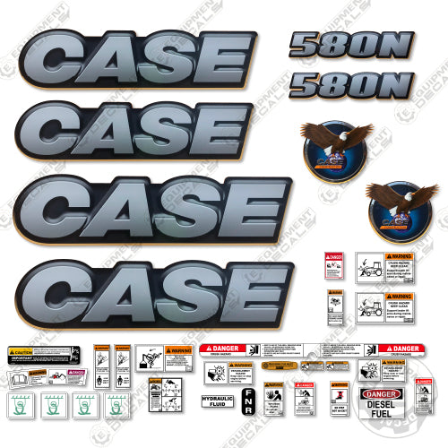 Fits Case 580N Decal Kit Back Hoe Loader