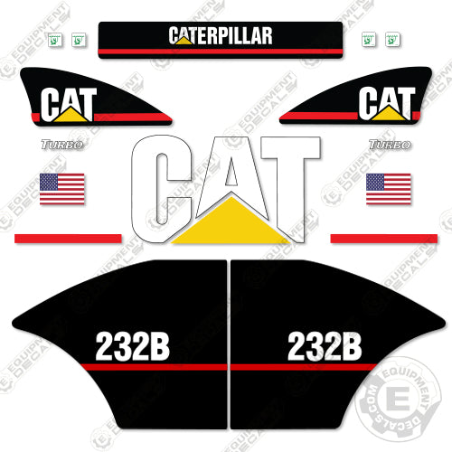 Fits Caterpillar 232 B Decal Kit