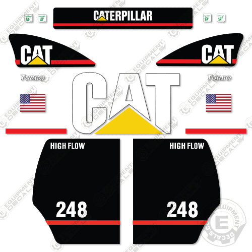 Fits Caterpillar 248 Decal Kit (High Flow) Skid Steer
