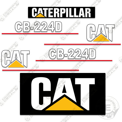 Fits Caterpillar CB224D Decal Kit Vibratory Smooth Drum Roller