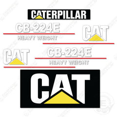 Fits Caterpillar CB224E Heavy Weight Decal Kit Vibratory Smooth Drum Roller