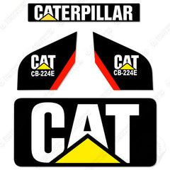 Fits Caterpillar CB224E Decal Kit New Style Vibratory Smooth Drum Roller