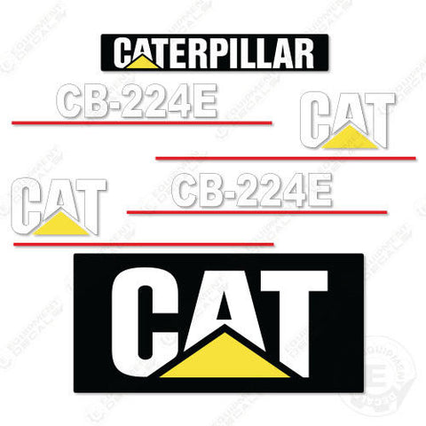 Fits Caterpillar CB224E Decal Kit Vibratory Smooth Drum Roller