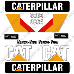 Fits Caterpillar CB64 Decal Kit Roller