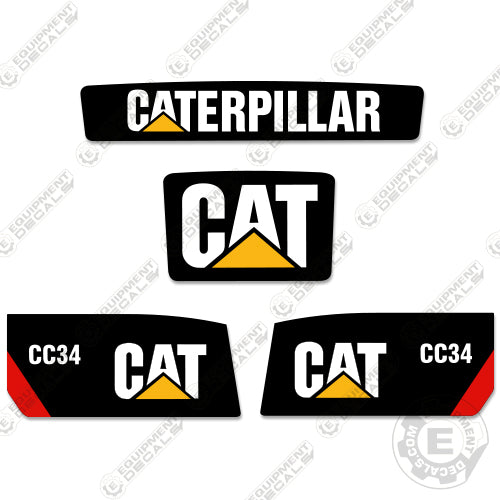 Fits Caterpillar CC 34 Roller Decal Kit