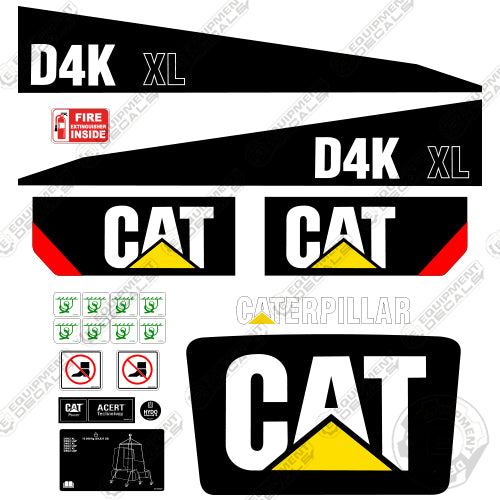 Fits Caterpillar D4K XL Dozer Exterior Decal Kit