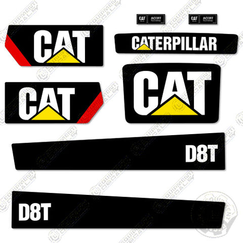 Fits Caterpillar D8T Dozer Crawler Tractor Decal Kit (New Style)