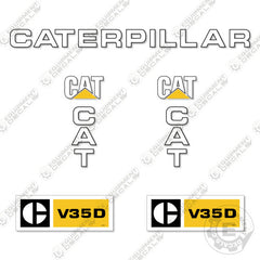 Fits Caterpillar V35D Forklift Decal Kit