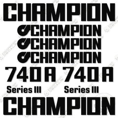 Fits Champion 740A Decal Kit - Motor Grader