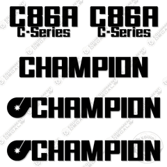 Fits Champion C86A Decal Kit Logo Decals - 3M VINYL!