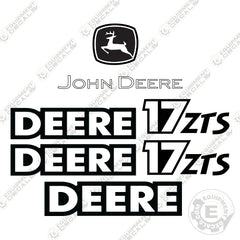 Fits Deere 17 ZTS Mini Excavator Decal Kit