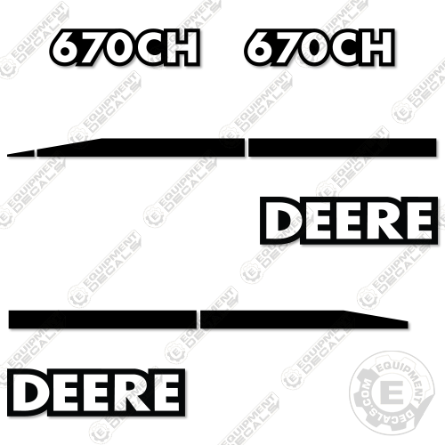 Fits Deere 670HC Decal Kit Motor Grader