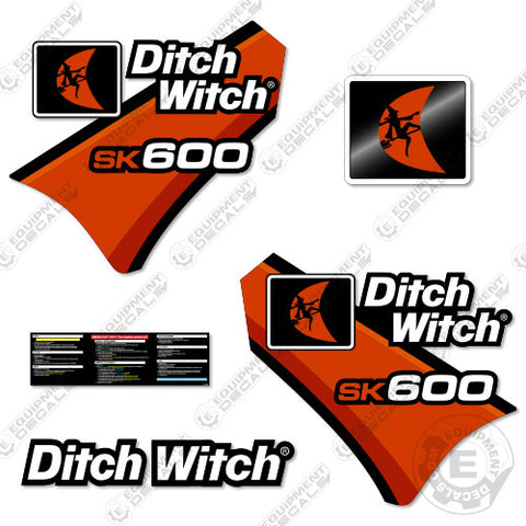 Fits Ditch Witch SK600 Decal Kit Standing Skid Steer
