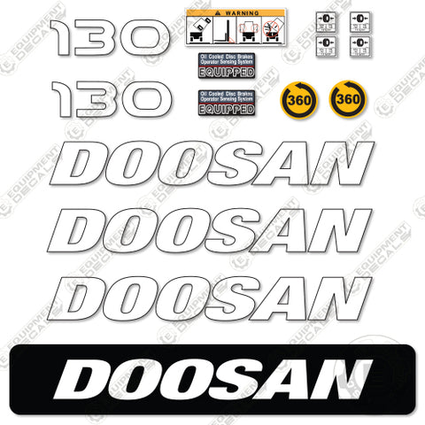 Fits Doosan 130 Decal Kit Forklift