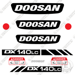 Fits Doosan DX140LC-3 Decal Kit Excavator